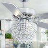 Nordic 52" Ceiling Fan Light Crystal Chandelier Lampshade with Remote 5-Blades