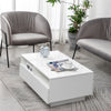 White Modern High Gloss Coffee Table with 4 Drawer Storage Sofa Side End Table