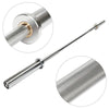 5ft Olympic Barbell Bar Spring Clips Gym Weight Lifting Fitness Non-slip Silver