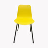 4 PCS Dining Chairs Retro Plastic Chair Metal Legs Kitchen Office Lounge Yellow