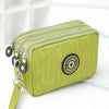 Women lady 3 Zipper Canvas Handbag Card Holder Phone Bag Coin Purse Wallet
