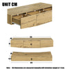Wall Mount Floating TV Unit Cabinet Stand With LED Lights TV Entertainment Wood