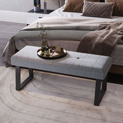 Upholstered Tufted Bench Window Seat Chair Bed End Footstool Shoe Changing Stool