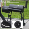 Barbecue BBQ Outdoor Charcoal Smoker Portable Grill Garden 2 Barrel Drum Wheels