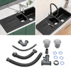 Black 1.5 Bowls Resin Stone Kitchen Sink Deep Basin Drainer Inset Waste Platform