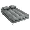 Adjustable Folding Grey Velvet 3 Seater Sofa Click Clack Sleeper Sofa Bed Settee