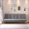 Multifunctional Adjust Sofa Bed Velvet Chesterfield 3 Seater Beige/Grey Sofabed