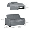 Modern 2 Seater Sofa Bed Click Clack Couch Sleeper Settee for Bedroom, Grey