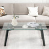 Tempered Glass Coffee Table Modern Cocktail Table Retangular Center Tea Table