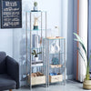 5 Tier Clear Tempered Glass Shelving Unit Bathroom Storage for Towels Cosmetics