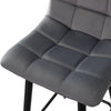 2X Grey Velvet Bar Stools Kitchen Pub Chairs Breakfast Stools 65 cm seat High