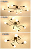 Retro Industrial Chandelier Steampunk Semi Flush Mount Ceiling Lighting Fixtures