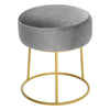 Grey Velvet Fabric Stool Dressing Table Seat Vanity Footstool Round Dining Chair