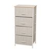 Fabric Cabinets Storage Unit Chest of 4 Drawers Bedside Table Organiser Beige