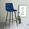 2 Pcs Bar Stools Breakfast Pub Chair Velvet Metal Legs Kitchen 65 cm Seat High