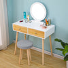 Scandinavian 2 Drawer Dressing Table Set Vanity Makeup Desk Stool Mirror Bedroom
