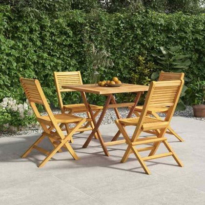 5 Piece Garden Dining Set Solid Wood Teak I6Q5