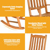 3 Pieces Eucalyptus Rocking Chair Set Ergonomic Outdoor Patio Furniture W/ Table