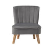 Upholstered Wing Back Chesterfield Sofa Velvet Button Tub Chair Scallop Armchair