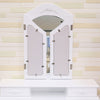 Dressing Table Bedroom 4 Drawer Storage Vanity Desk Trifold Mirror with Stool