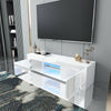 Modern TV Unit Cabinet Stand Matt Body & High Gloss Doors LED Light Livingroom