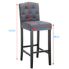 2/4x Bar Stools Linen High Counter Chair Pub Kitchen Breakfast Barstool Wood Leg