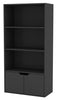 4 Tier Wooden Bookcase Cupboard with Doors Storage Shelving Display Cabinet Unit