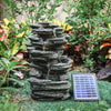 Solar Garden Fountain Water Pump Cascade Landscaping Outdoor Feature Landscape
