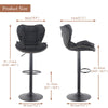Adjustable Bar Stool x2 Gas Lift Kitchen Stool Frosting Base Swivel Faux Leather
