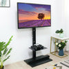 Swivel & Height Adjustable TV Floor Stand 65”& 2 Shelves Cable Management System
