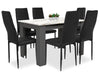 Wooden Dining Table and Chairs 4 / 6 Set Pu Leather Seat Kitchen Room Furniture