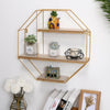 Wall Mounted Geometric Octagon Floating Shelf Storage Rack Living Room Bedroom