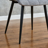 Set of 4 Grey Velvet Dining Chairs Kitchen Dinning Room Metal Leg Padded Modern