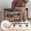 Wooden Shoe Rack Bench Shoe Storage Cabinet Organizer Stand with Seat Cushion