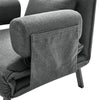 Linen Fabric Folding Single Chair Sofa Bed Recliner Armchair Lounge Sleeper Seat