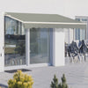 Patio Awning Manual GardenCanopy Sunshade Retractable Shelter Outdoor Shade Grey
