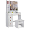 Dressing Table With Mirror Modern Makeup Desk Bedroom Vanity Table Set + Stool