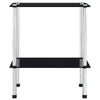 2/3 Tier Glass Shelf Unit Clear Modern Storage Display Side Table Furniture