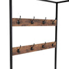 Metal Coat Hat Rack Standing Clothes Stand Rail 8 Hooks & 3 Tier Shoe Rack Bench
