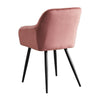Set of 2 Pink Dining Chair Velvet Breakfast Chair Metal Legs Dining Room Kitchen