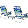 3 PCS Beach Chair and Table Set Outdoor Reclining Chairs Roll Up Camping Table