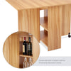 Mondeer Mobile Folding Dining Table Drop Leaf Table with 1 Drawer 2 Shelves
