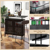 4-Tier Home Bar Table Industrial Metal Wine Bar Cabinet w/ 2 Storage Shelves