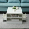 Coffee Table Storage High Gloss 2 Drawers Living Room Furniture White Black UK
