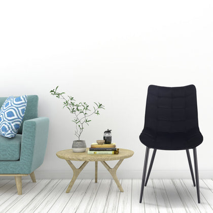 2/4/6x Dining Chairs Velvet Padded Chairs w/ Backrest for Lounge Kitchen Counter