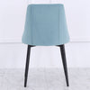 4Pcs Blue Velvet Dining Chairs Kitchen Dinning Room Metal Leg Modern Padded Seat