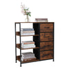Fabric Chest of Drawers 4-Drawer Dresser Industrial Storage Cabinet with Shelves