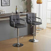 2×Bar Stools Leather Chairs Breakfast Chairs Swivel Gas Lift Kitchen with Arm
