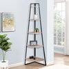 5 Shelf Tier Corner Ladder Wall Unit Bookcase Industrial Frame Plant Display