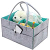 Grey Baby Diaper Organizer Caddy Felt Changing Nappy Kids Storage Carrier Bag UK